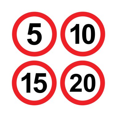 Hız limiti işareti 5 - 20 mil