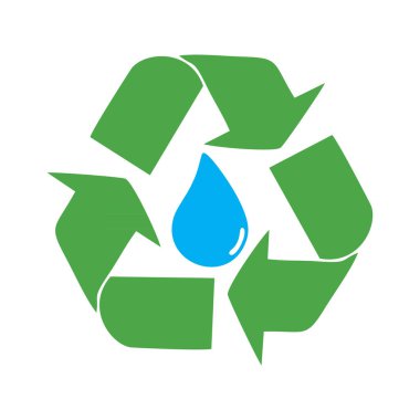 su damlası geri dönüşüm simgesi