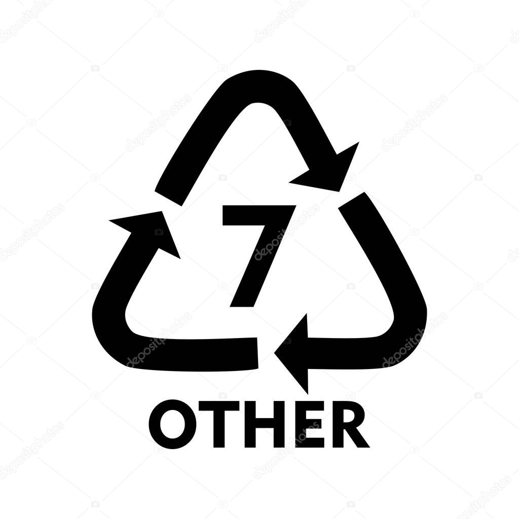 Plastic recycle symbol other 7 icon