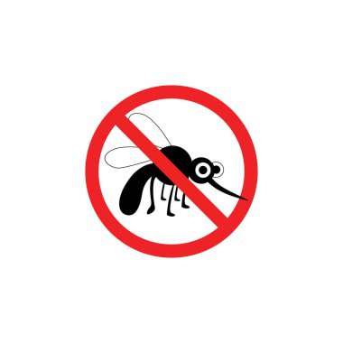 Düz dizaynlı sivrisinek uyarısı işareti