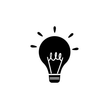 Ampul simgesi beyaza izole edildi