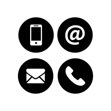 Çember arkaplanındaki iletişim simgeleri