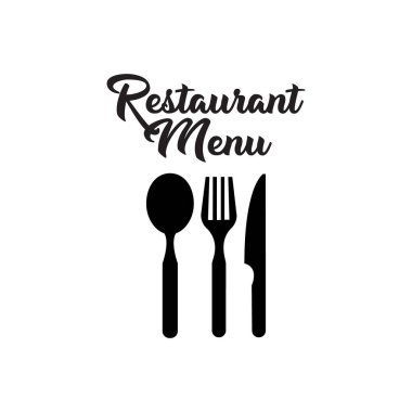 Restoran menüsü tasarım ikonu. Tasarımınız için grafiksel ögeler