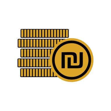 Beyaz arkaplanda İsrail Shekel paraları