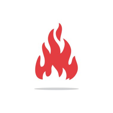 Beyaz arkaplanda kırmızı ateş sembolü