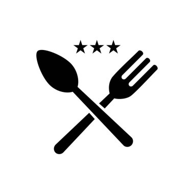 Beyaz arkaplanda restoran simgesi logosu