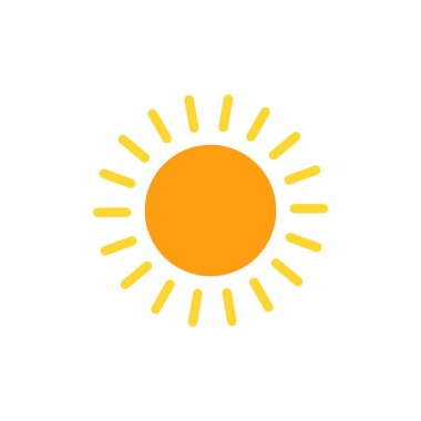 Sarı güneş ikonu. Tasarımınız için grafiksel ögeler