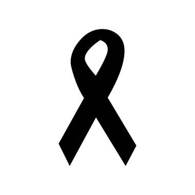 Beyaz arkaplanda siyah kurdele sembolü