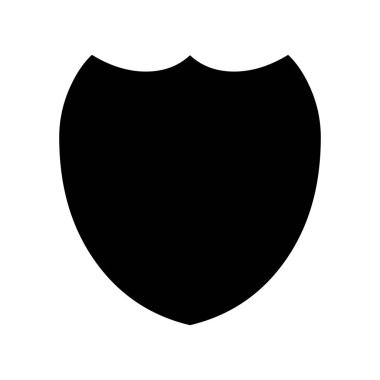 Beyaz arkaplanda siyah kalkan simgesi