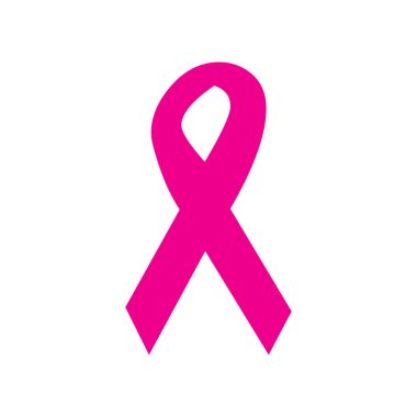 Beyaz arkaplanda pembe kurdele sembolü