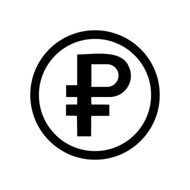 Beyaz arkaplanda ruble para sembolü