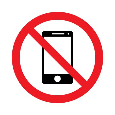 Beyaz arkaplanda akıllı telefon yasaklama işareti