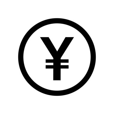 Yen para simgesi vektörü. Web sitesi Bilgisayar ve mobil vektörü sembolü