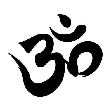 Om, Aum - kutsal ses ve ruhani sembol, izole edilmiş düz ikon, vektör illüstrasyonu