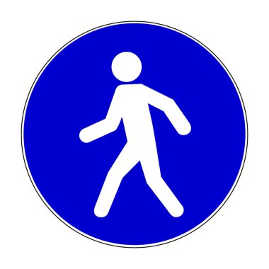 Yaya geçidi zorunlu işaret, vektör illüstrasyonu