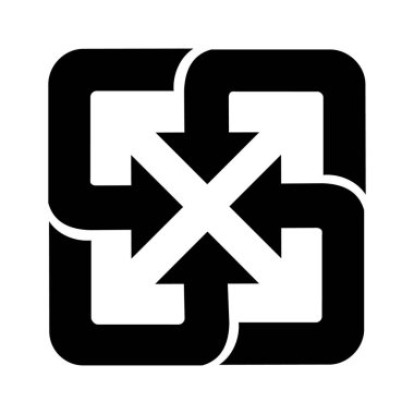 Tayvan geri dönüşüm sembolü, beyaz arkaplanda izole edilmiş siyah işaret, vektör illüstrasyonu