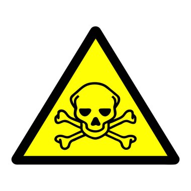 Toksik madde uyarı işareti, vektör illüstrasyonu