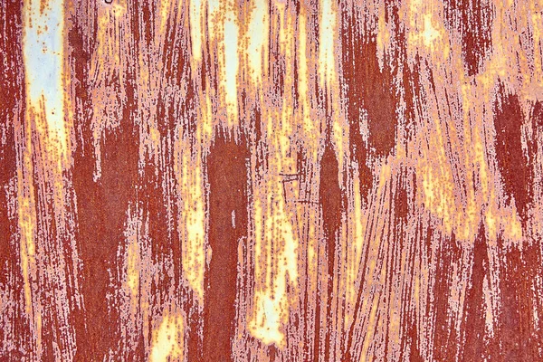 Vieil arrière-plan rouillé en terre cuite brune avec texture rugueuse Inclusions multicolores. Surface granuleuse grossière à dégradé taché. Papier peint — Photo