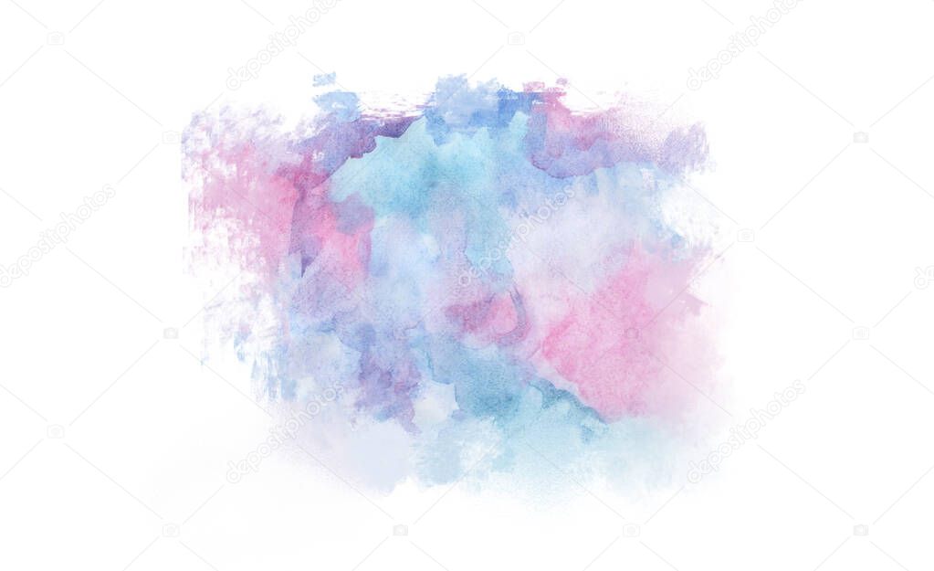 Watercolor texture. Pink and blue watercolor splashes. Element design. watercolor background. Abstract texture.