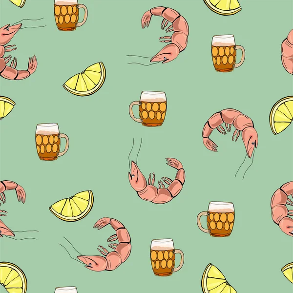 Light Beer Snacks Hand Drawn Cartoon Style Illustration Beverage Lime — Stock Vector