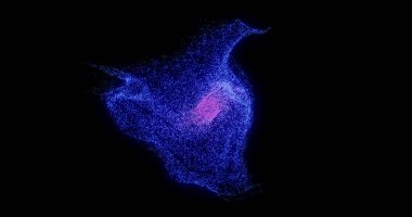 Parlayan parçacıklar dinamik akış. Parlayan kozmik toz.