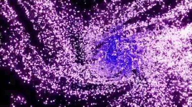 Pembe parçacıklar hareket ediyor. Parlayan yıldız parçacıkları soyut animasyon. 3 Boyutlu Hazırlama.