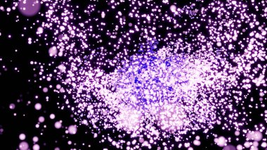 Pembe parçacıklar soyut doku. Siyah arka planda parlayan noktalar. Yıldız tozu etkisi. 3 Boyutlu Hazırlama.