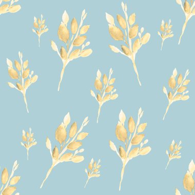 Suluboya çizimi. Yapraklar dalda. Retro tarzı çiçek tasarımı.