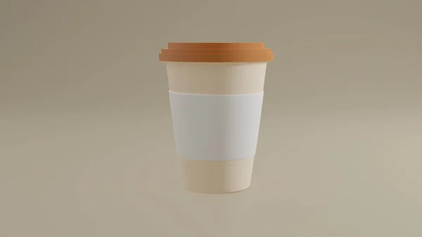 Modelo Copo Café Copo Papelão Para Bebida Quente Mockup Caneca — Fotografia de Stock