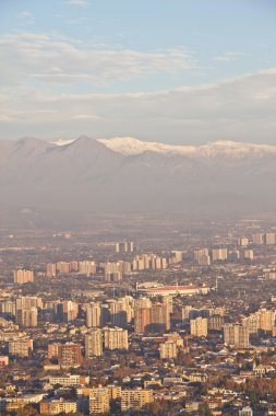 santiago Şili üzerinden hava kirliliği