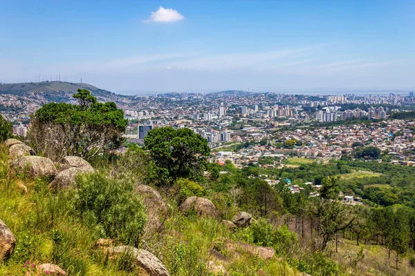 Vegetación Vista Ciudad Porto Alegre Desde Morro Santana Rio Grande — Foto de Stock