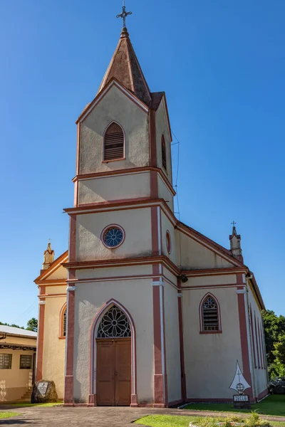 Μικρή Λουθηρανική Εκκλησία Linha Nova Χωριό Rio Grande Sul Βραζιλία — Φωτογραφία Αρχείου