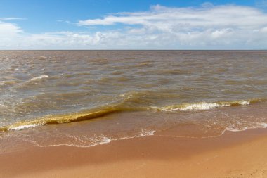 Lagoa do Patos Gölü 'ndeki plaj, Kasetler, Rio Grande do Sul, Brezilya