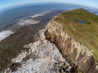 Guarita Park, Torres, Rio Grande do Sul, Brezilya 'daki uçurum ve Furnas hava manzarası