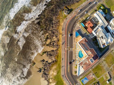 Torres plajının hava manzarası, Torres, Rio Grande do Sul, Brezilya