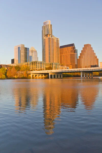 Austin centro da cidade ao pôr do sol — Fotografia de Stock