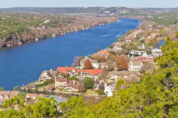 Colorado river från Mount Bonnell — Stockfoto