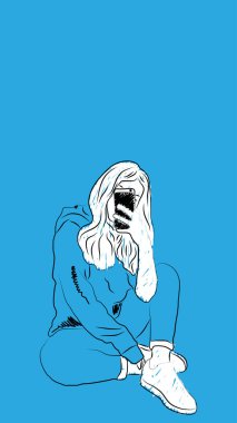 Girls Mirror Sketch Free Vector Eps Cdr Ai Svg Vector Illustration Graphic Art