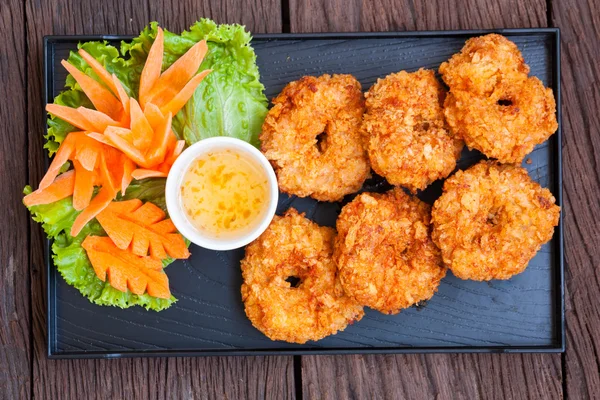 Bolo de camarão frito, comida tailandesa — Fotografia de Stock