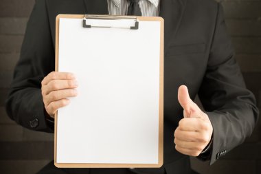 İşadamı gösteren boş belge