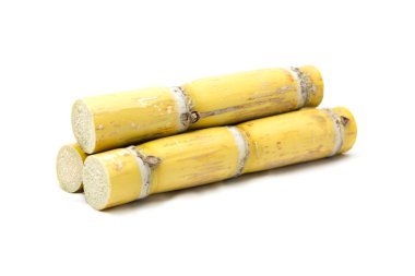 Beyaz arkaplanda izole şeker kamışı