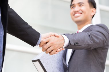 Asya işadamı yapma el sıkışma