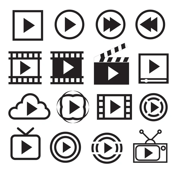 Play icons. Vector illustration — Stock Vector