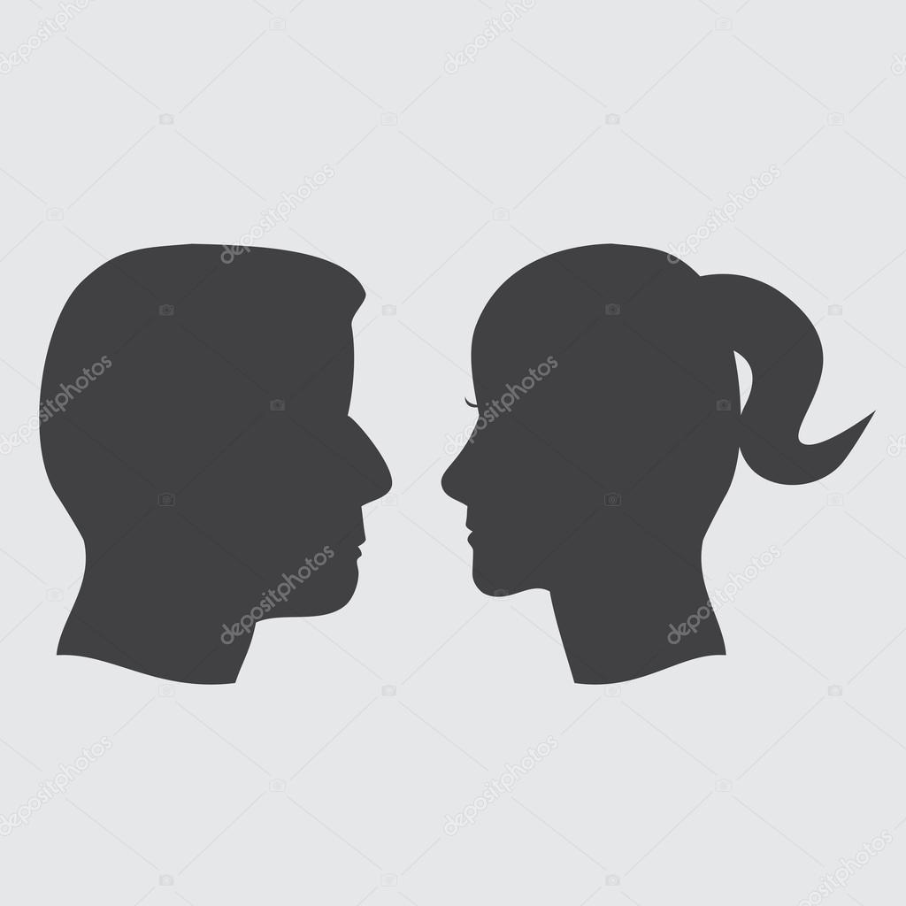 Man and Woman faces profiles