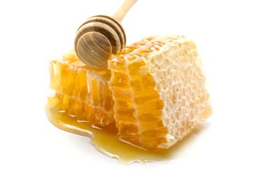 Beyaz arka plan üzerinde petek