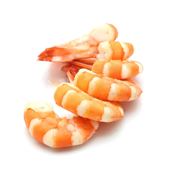 Des crevettes. Crevettes sur fond blanc. Fruits de mer — Photo