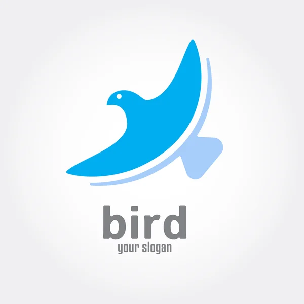 Ptak latający wektor logo projektu. Logotyp firmy koncepcja ICO — Wektor stockowy