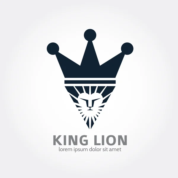 Diseño del logotipo del león rey. Logotipo del icono del concepto leo — Vector de stock