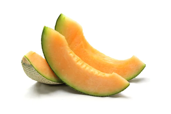 Cantaloupe melon slices isolated on white background — Stock Photo, Image