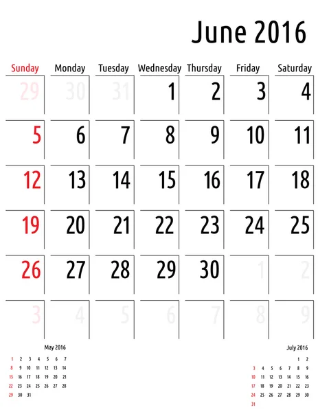 16 Juny Diary Vector Art Stock Images Depositphotos
